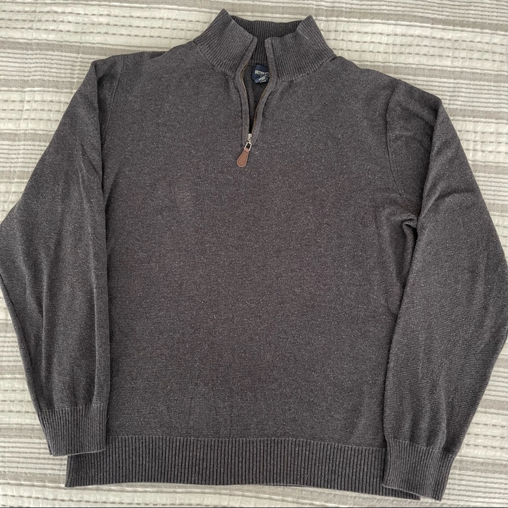 British Khaki XL Half-Zip Pullover Sweater